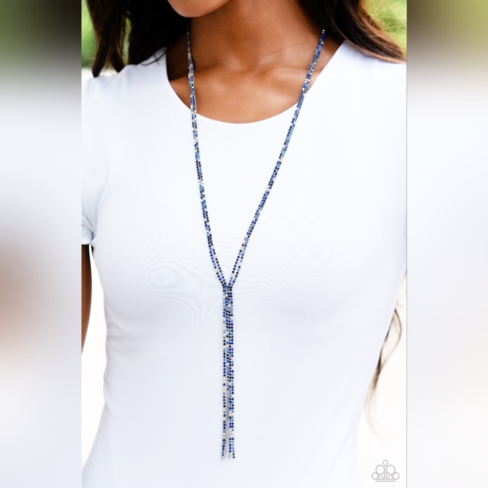 Elegant Blue Rhinestone Necklace Set
